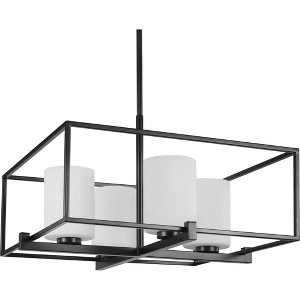 Progress Lighting Chadwick 4-Light Wall Bracket, Matte Black, Opal Glass Shade - 1 of 4