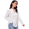 Coolmee Womens Blouses Dressy Casual Business Tops Roll Up 3/4 Sleeve V Neck Work Office Shirts - 4 of 4