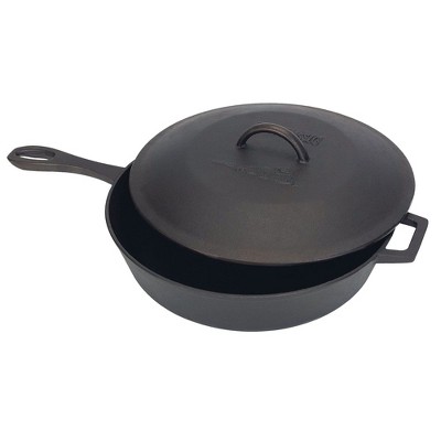 Bayou Classic 7445 5-qt Cast Iron Covered Skillet w/ Domed Self-Basting Lid Features w/ Helper Handle Perfect