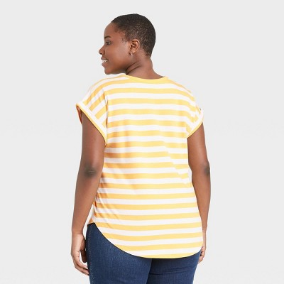 pale yellow plus size tops