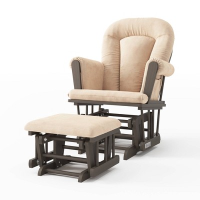 Image of Child Craft Tranquil Glider and Ottoman - Dapper Gray/Tan Microfiber