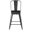 Flash Furniture Kai Commercial Grade 24" High Metal Indoor-Outdoor Counter Height Stool with Removable Back and All-Weather Poly Resin Seat - image 3 of 4