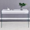 NicBex Dining Table for 4 Morden 47.2" Glass Dining Table Dining Room Table with Glass Base and Wooden Top for Dining Room - 3 of 4