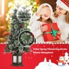 3Ft Artificial Christmas Tree With Warm White LED Lights，Fiber Optic-Like Flocked Tree  for Home, Shops, Party and Holiday Christmas Decoration - 4 of 4