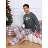 INSPIRE CHIC Christmas Family Pajama Sets Matching Snow Print Long Sleeve Tops with Pants Lounge Set - 4 of 4