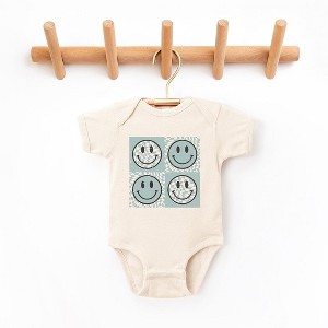 The Juniper Shop Four Checkerboard Smiley Faces Baby Bodysuit - 1 of 2