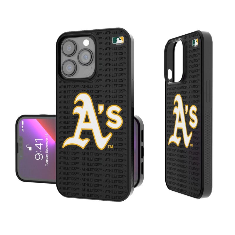 Keyscaper Oakland Athletics Text Backdrop Bump Phone Case, 1 of 7