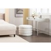 CAVINAS Storage Bench for Bedroom,Round Storage Ottoman Bench with Wooden Shelving for Living Room,Bedroom,Ivory/Black/White/Orange - 2 of 4