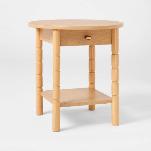 Modern Turned Wooden Accent Table Brown fa Threshold Designed With Studio Mcgee Target