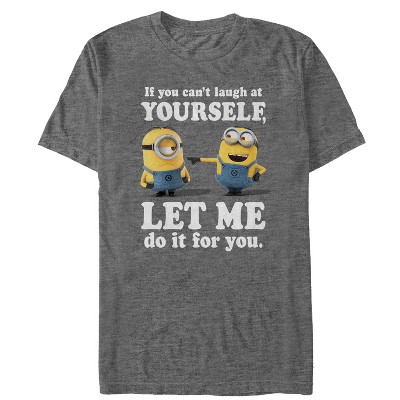 Despicable Me Mens Despicable Me Minions Slim Fit Short Sleeve Crew Graphic Tee - Gray Medium