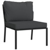 vidaXL Patio Chairs with Gray Cushions 2 pcs 23.6 in.x29.1 in.x31.1 in. Steel - 3 of 4