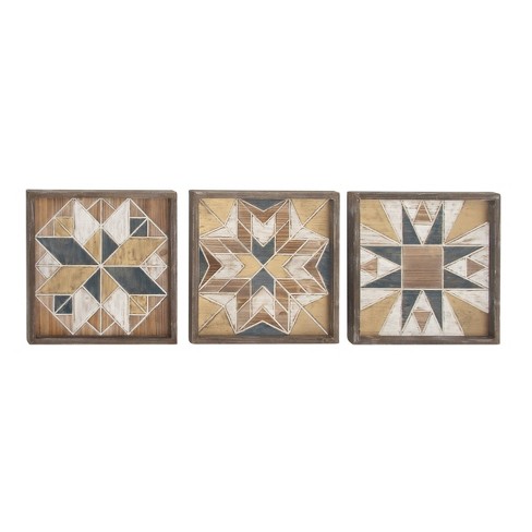 Square Geometric Wooden Wall Art