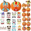 Joyfy 54pcs Pumpkin Decorating Stickers with 12 Designs, Halloween Party Favor, Jack-O-Lantern Face Stickers Pumpkin Decorating Craft - 2 of 4
