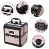 Byootique Makeup Train Case with Mirror Cosmetic Box for Nail Art Deco Tyrian AD Purple - 3 of 4