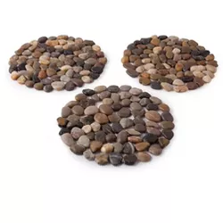 Wind & Weather Natural River Rock Stepping Stones, Set of 3