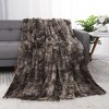 PiccoCasa Sofa Couch Tie-dye Shaggy Lightweight Faux Fur Fleece Throw Blankets - 3 of 4