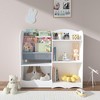 Sturdy Kids Bookshelf, 4-Tier Sling Bookshelf for Kids Room with Fabric, Ideal Height for Easy Book Access, Deep Slings to Keep Books Upright, White - 2 of 4