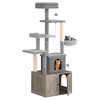 2-in-1 Cat Tree with Litter Box Enclosure, Hidden Litter Box Furniture, Indoor Cat Play House with Multiple Platforms, Large Condo, Scratching Posts - 3 of 4