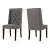 Set of 2 Dining Chairs Bar stool Upholstered Chair Contemporary Barstools with Button Tufted Decoration and Wooden Legs-Christopher Knight Home - 4 of 4