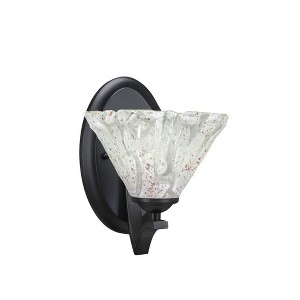 Toltec Lighting Zilo 1 - Light Sconce in  Matte Black with 7" Italian Ice Shade - 1 of 1