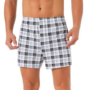 INSPIRE CHIC Men's Classic Elastic Waistband Plaid Pattern Boxer Shorts - 1 of 4
