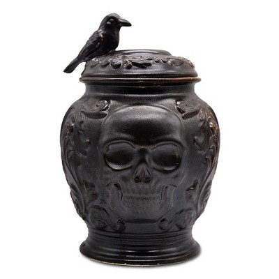 Gothic Urn 8" Cookie Jar, Ceramic Halloween Kitchen Decoration| OrnamentallyYou