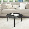 NicBex Modern Imitation Marble Round Coffee Table with Solid Wood Legs,Rubber Wood Side Table,Center Table for Living Room - 3 of 4