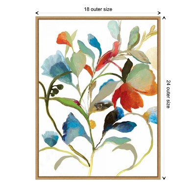 Colorful Botanical Watercolor Canvas Print for Kids, 18" x 24"