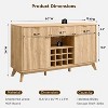 SinCiDo 60" Modern Fluted Wine Bar Cabinet, Coffee Bar with Wine & Glass Rack, 3 Drawers & Adjustable Shelves, Buffet Sideboard - 2 of 4