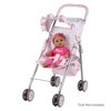 Adora Pastel Pink Heart Baby Doll Stroller with Umbrella Shade & Ruffle Trim - 3 of 4