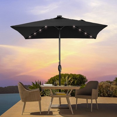 Sonkuki 6.5 FT LED Square Outdoor Patio Umbrella Market Table Umbrella