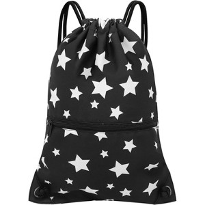 Drawstring Backpack, Lightweight Sports Gym Sack for Men & Women, Durable Cinch Snackpack for Beach - 1 of 4