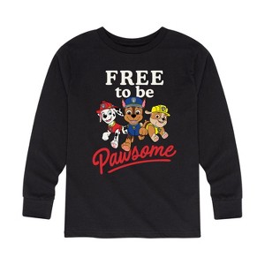 Boys' - Paw Patrol - Free To Be Pawsome Chase Marshall Rubble Long Sleeve Graphic T-Shirt - 1 of 4