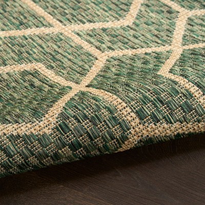 Horizon Green Geometric Flat Woven Indoor/Outdoor Rug 3' x 5'