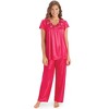 Collections Etc Rose Trim Short Sleeve Pajama Set - 4 of 4
