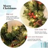 20 Inch Pre - Lit Artificial Wreath Door Decoration Outdoor Indoor Wall Fireplace Warm LED Lights Timer Operated Christmas Decor - 3 of 4