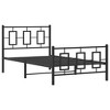 vidaXL Metal Single Bed Frame - Black Steel with Headboard/Footboard, Metal Slats, Bedroom Furniture, 39.4"x78.7" Compatibility - 2 of 4