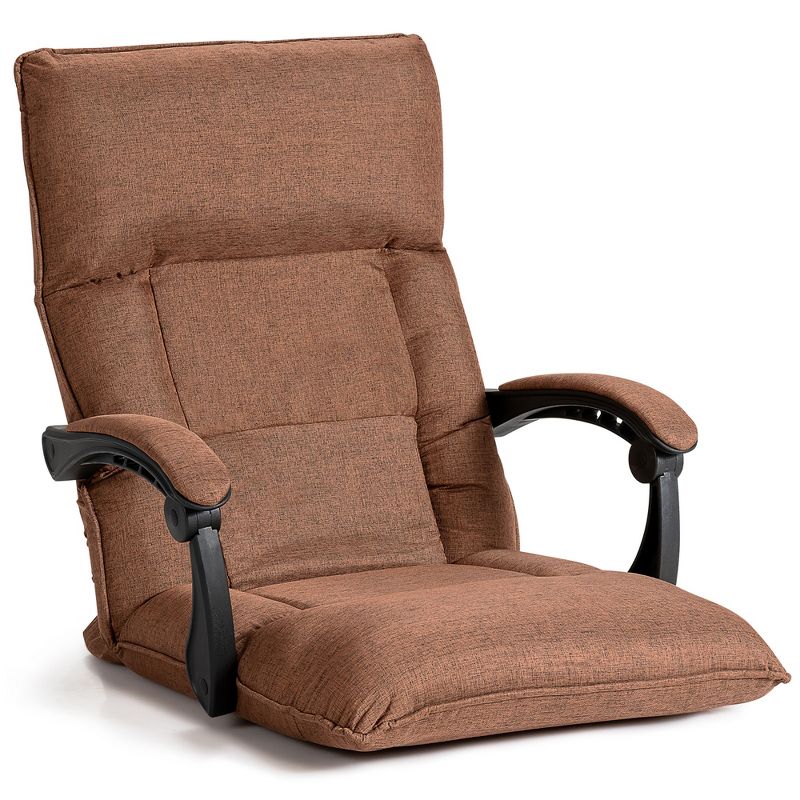 Costway 14-Position Floor Chair Lazy Sofa w/Adjustable Back Headrest Waist, 1 of 11