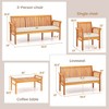 Costway 5 PCS Patio Furniture Set with Acacia Wood Frame & Removable Seat Cushions - 3 of 4
