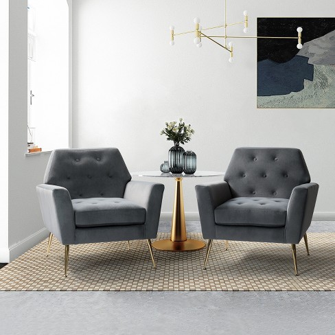 Grey velour 2024 armchair