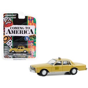 1981 Chevrolet Impala Taxi Yellow "Coming to America" (1988) Movie "Hollywood Series" 1/64 Diecast Model Car by Greenlight - 1 of 3