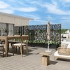 Wooakway Black Metal Planter Box with Trellis Raised Garden Bed with Arbor Privacy Screen with Wheels - 3 of 4