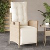 vidaXL Reclining Patio Chairs 2 pcs with Footrest Beige Poly Rattan - 3 of 4