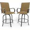 Outdoor Swivel Bar Stools, Patio Swivel Bar Stools Chair, All Weather High Back and Armrest Patio Chairs for Deck Lawn Garden Backyard - 3 of 4
