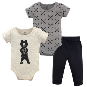 Yoga Sprout Baby Boy Cotton Layette Set, Bear Hugs - 1 of 1