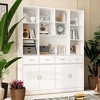 Famapy Wood 4-Doors Display Cabinet with Adjustable Shelves and 4 Drawers - 3 of 4