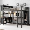 Sapphtopaz Metal Loft Bed with Wardrobe, L-shaped Desk, Headboard & Storage Cubes and Shelves, Space-Saving Versatile Gaming Loft for Kids - 2 of 4