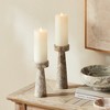 Plum & Post Terrene Candle Stands, Set of 2 - Gray & White Marble - 3 of 3