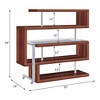 Glass & Synthetic Wood Modern L-Shaped Writing Desk with 4 Open Shelves and 360¡ã Swivel Function - 2 of 4