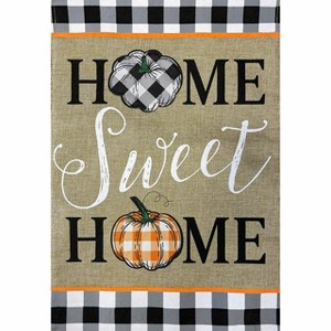 Home Sweet Home Pumpkins Burlap Fall Garden Flag 18" x 12.5" Briarwood Lane - 1 of 4